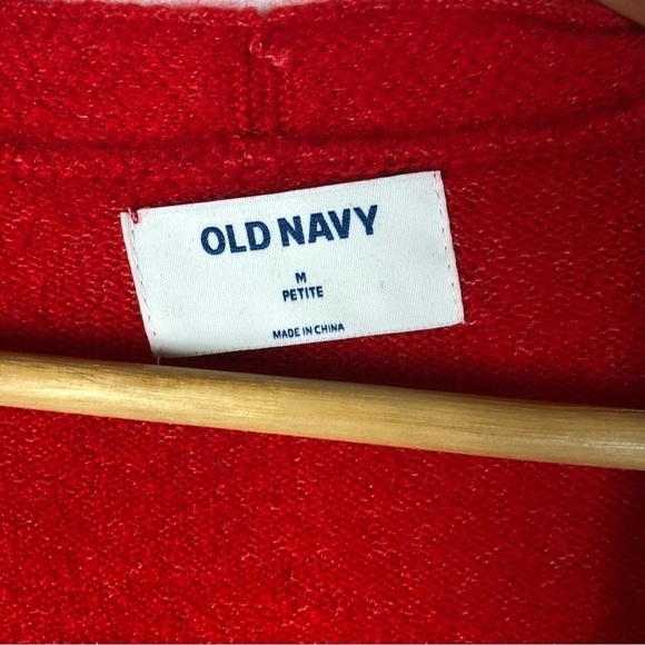 Old Navy Petite Bright Cherry Red Long Mid Length Cardigan Sweater MP - Picture 4 of 4